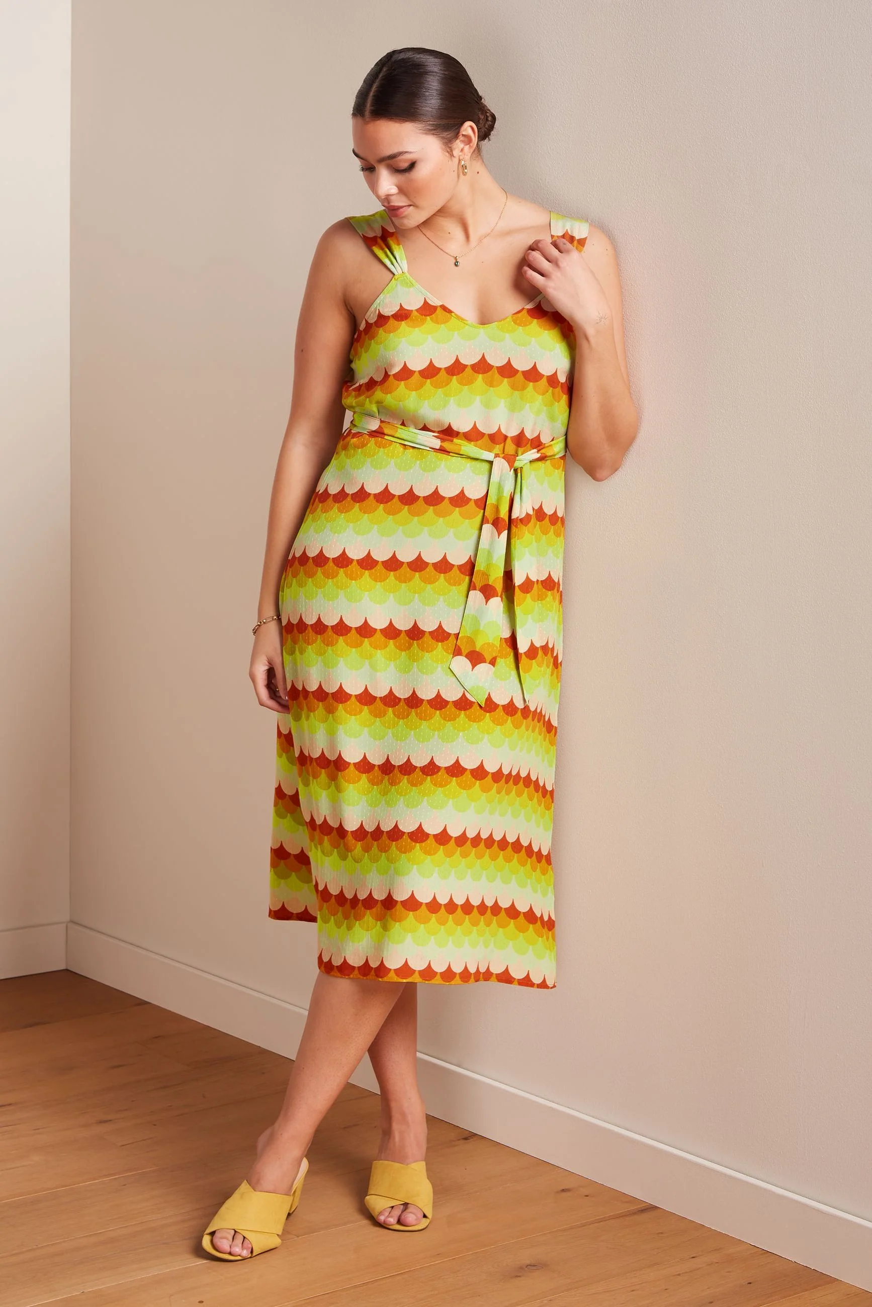 Lenny Midi Dress Peaches