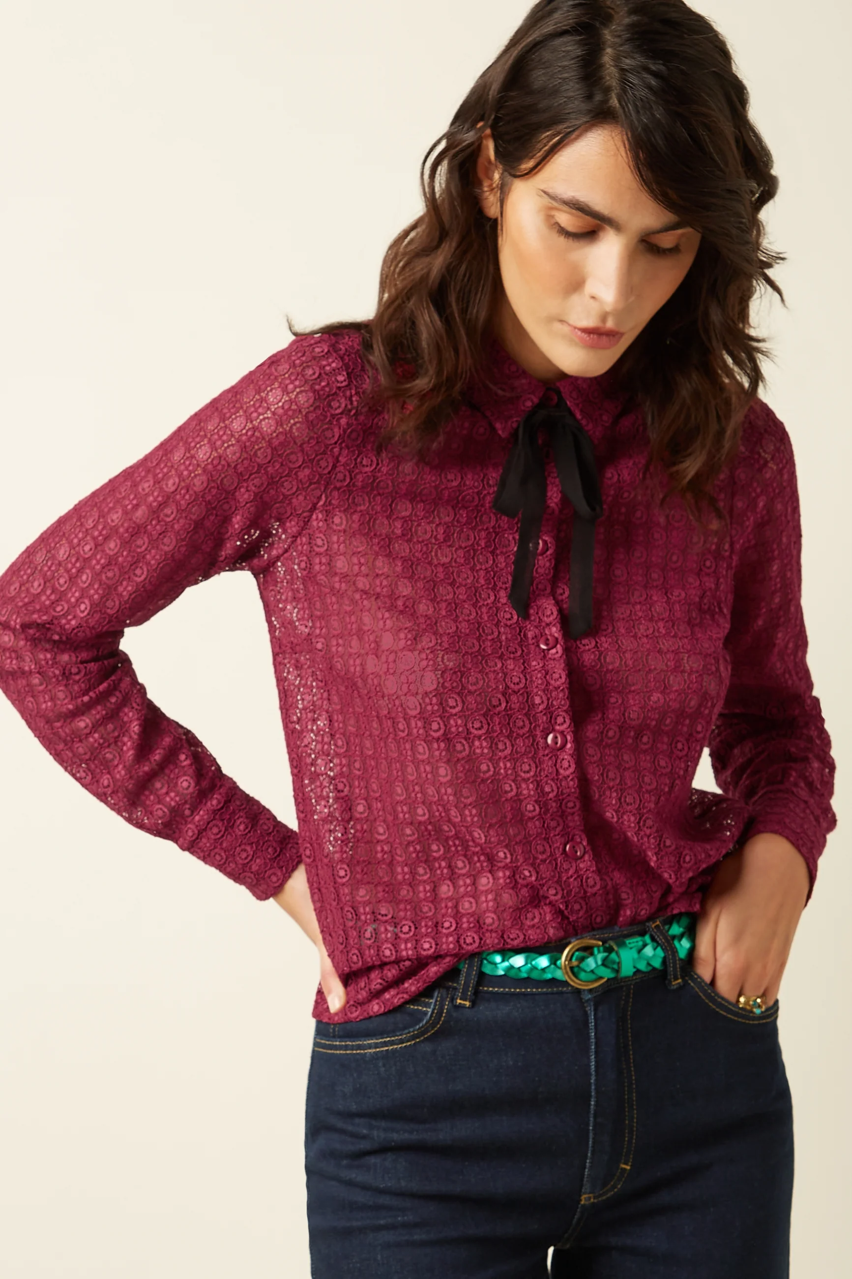 Elia Blouse Branco Lace