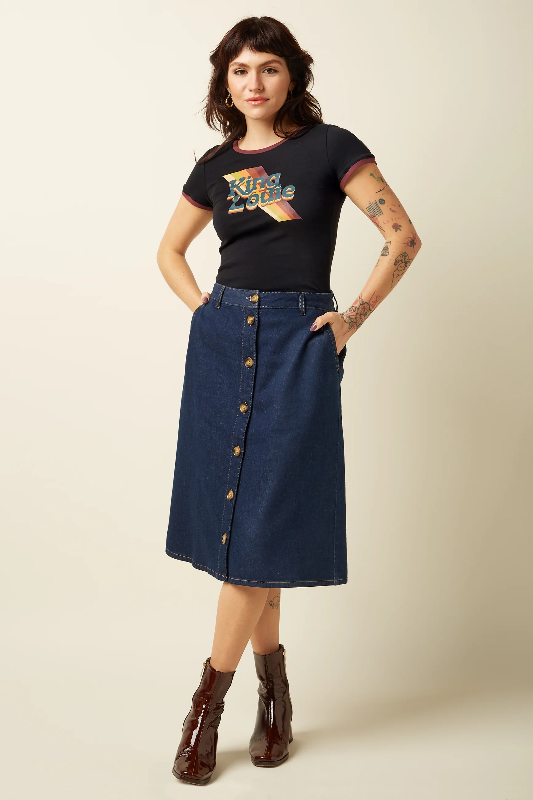 Marie Skirt Onyx Denim