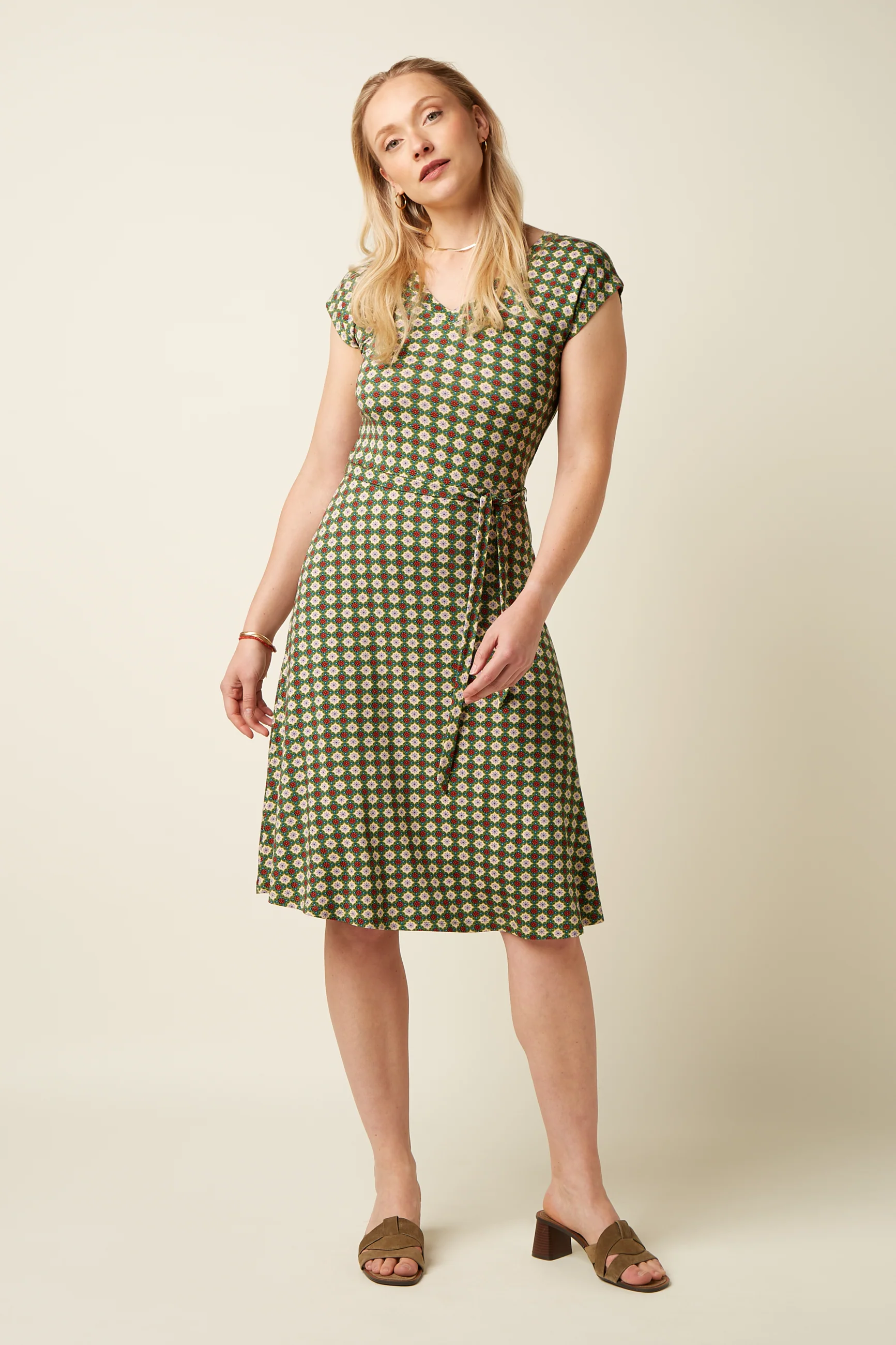 Double V Dress Jade