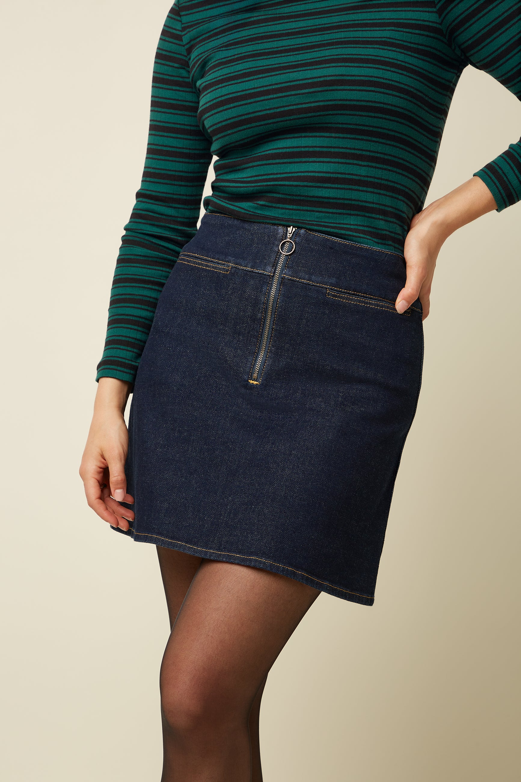 Olivia Zip Skirt Muse Denim