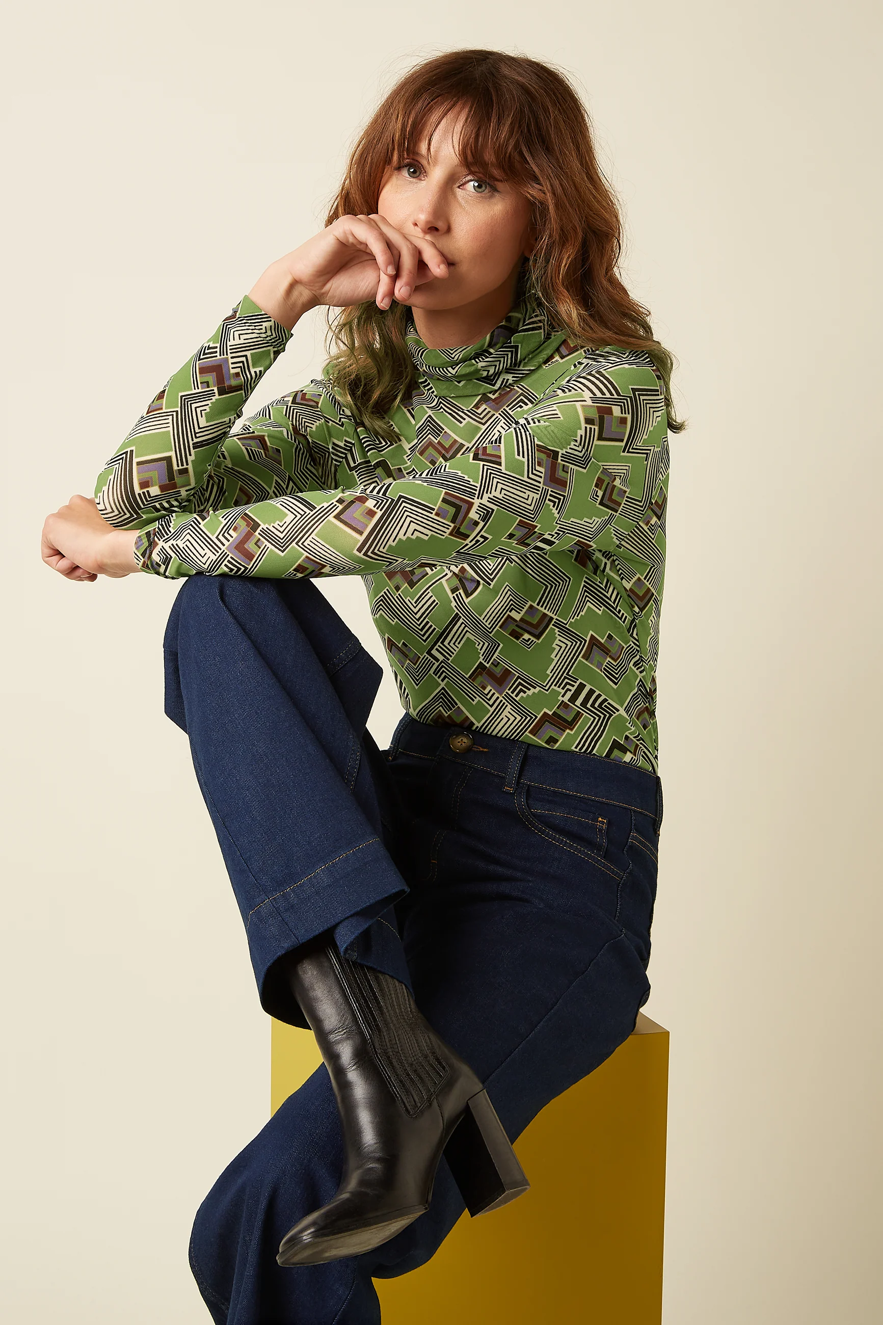 Rollneck Top Leia Mesh